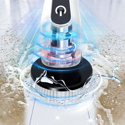 1Pc Electric Spin Scrubber Cordless Rechargeable Telescopic Cleaning Brush 8 Replaceable Heads 2 Speed Adjustable Extension Arm Bathroom Tub Tile Floor
