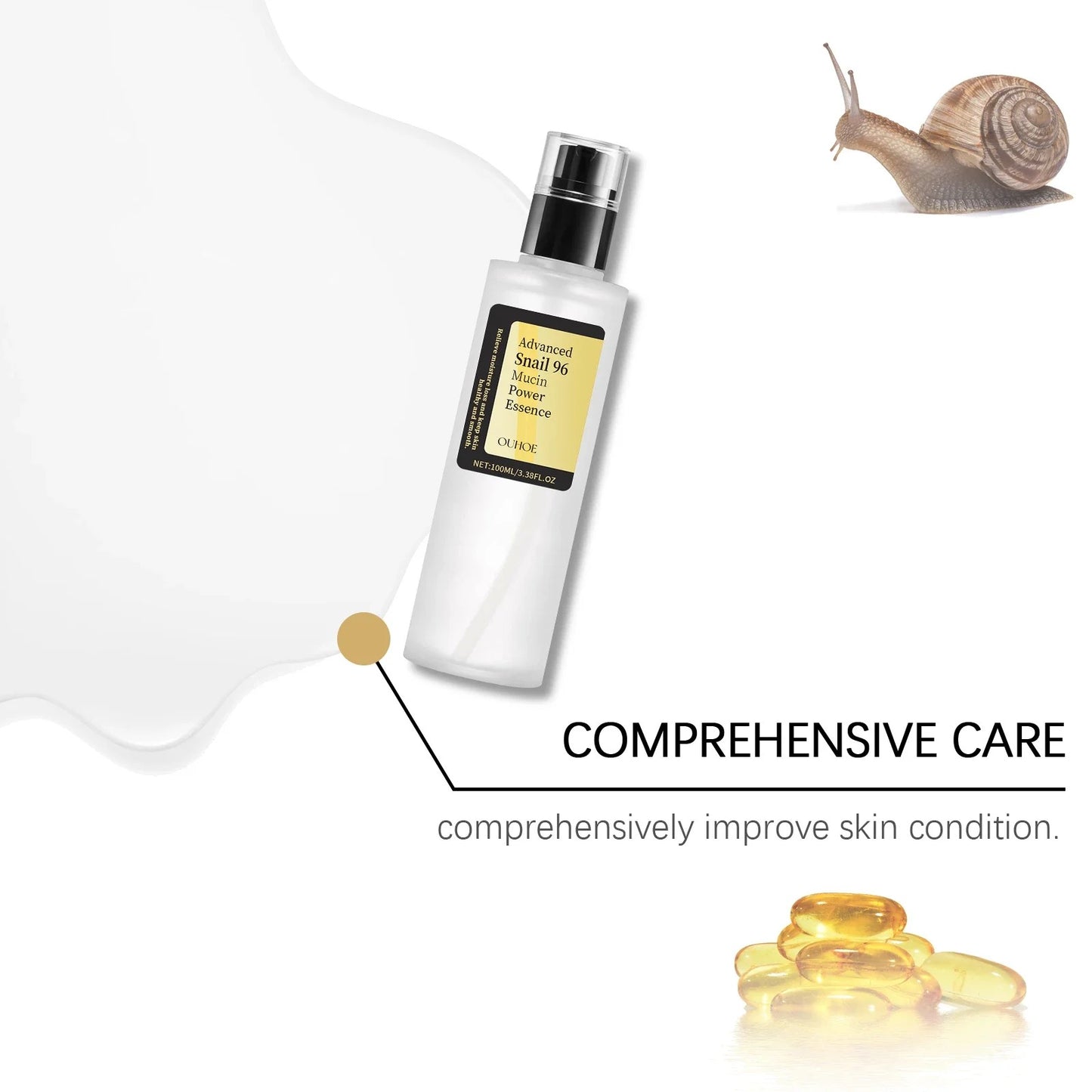 Korean Snail Mucin 96% Facial Essence - Anti-Aging & Brightening